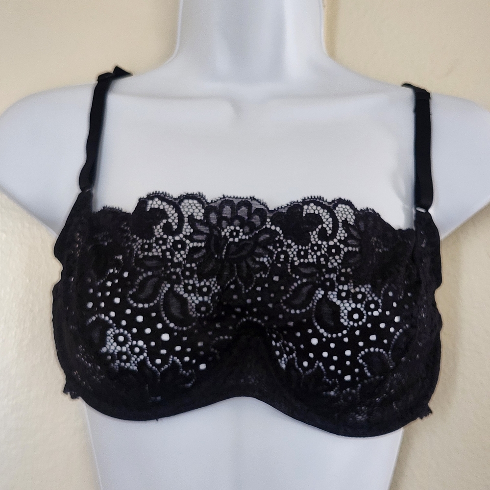 Shape FX Black Floral Lace Underwire Bra